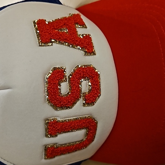 MIRMARU Baseball Cap Hat with Sparkly Puff Print USA  NWT - Picture 2 of 6